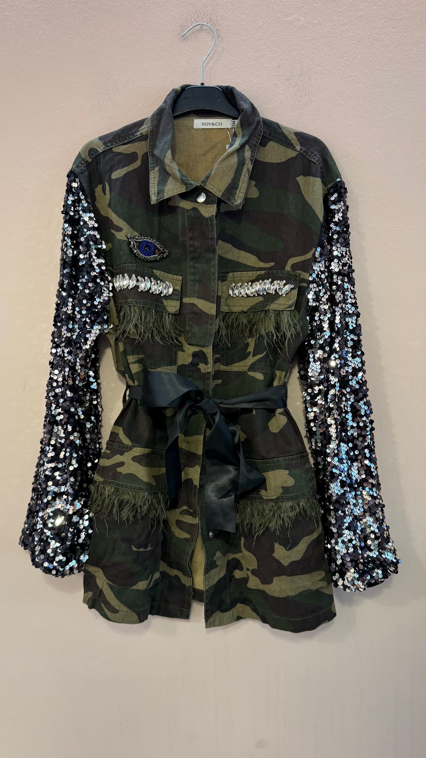 Giacca militare paillettes