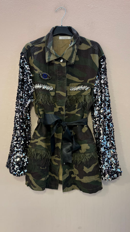 Giacca militare paillettes