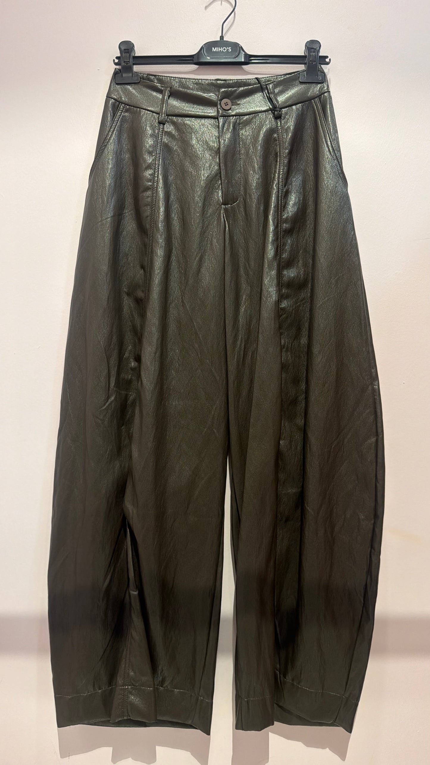 Pantalone ecopelle choco