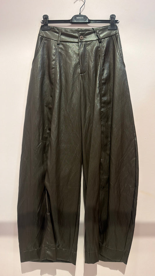 Pantalone ecopelle choco