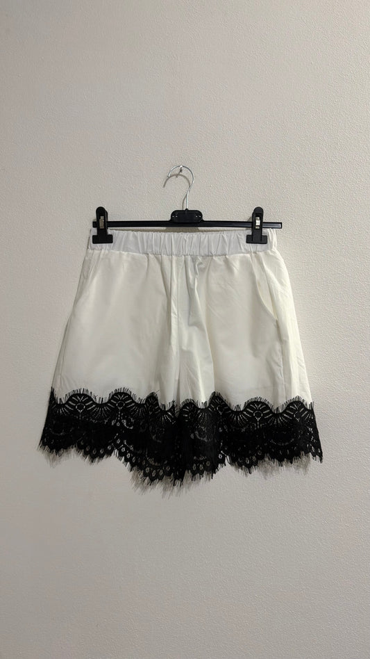 Short cotone & pizzo