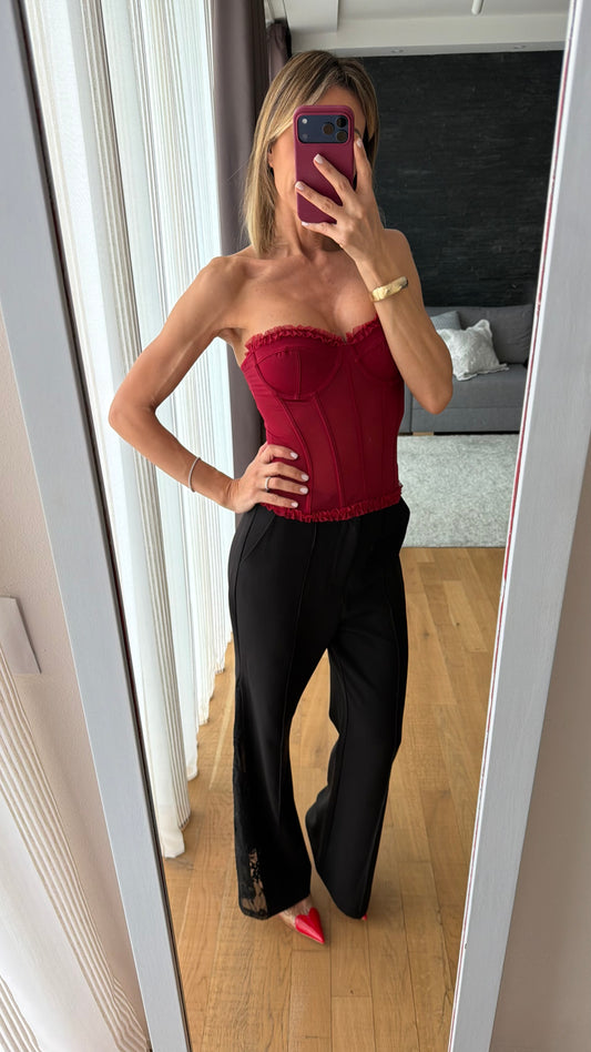 Top Corsetto elasticizzato tulle