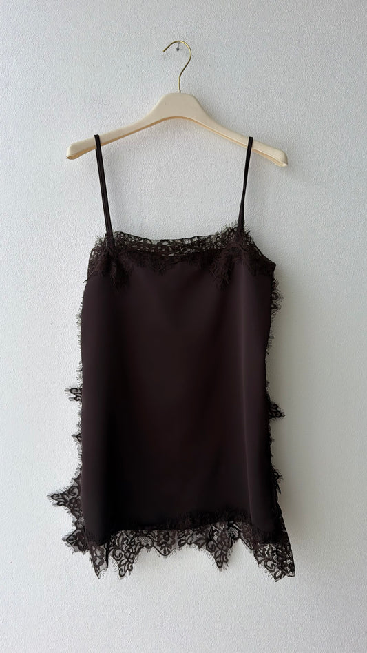 Canotta marrone satin