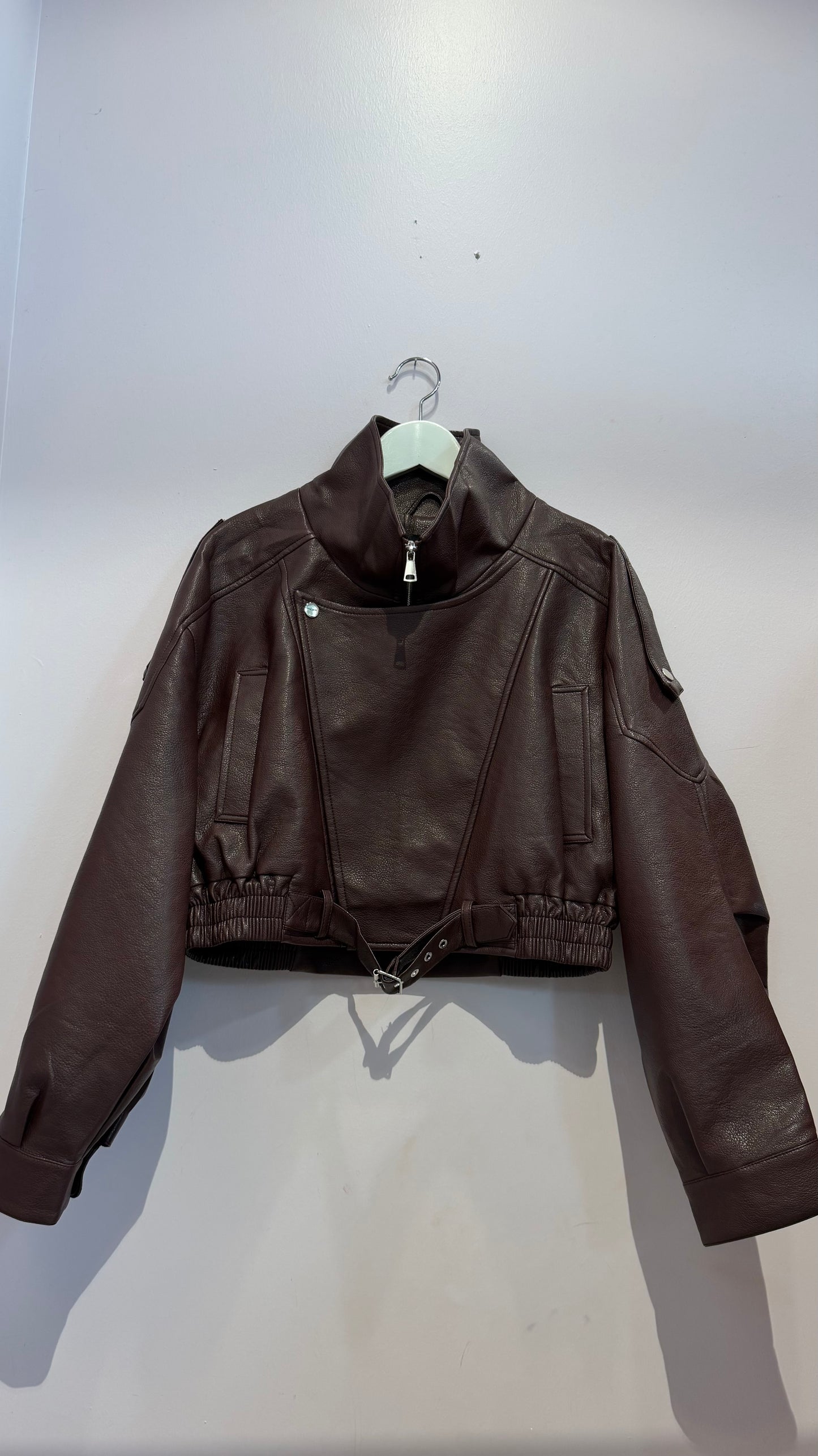 Giacca chiodo burgundy