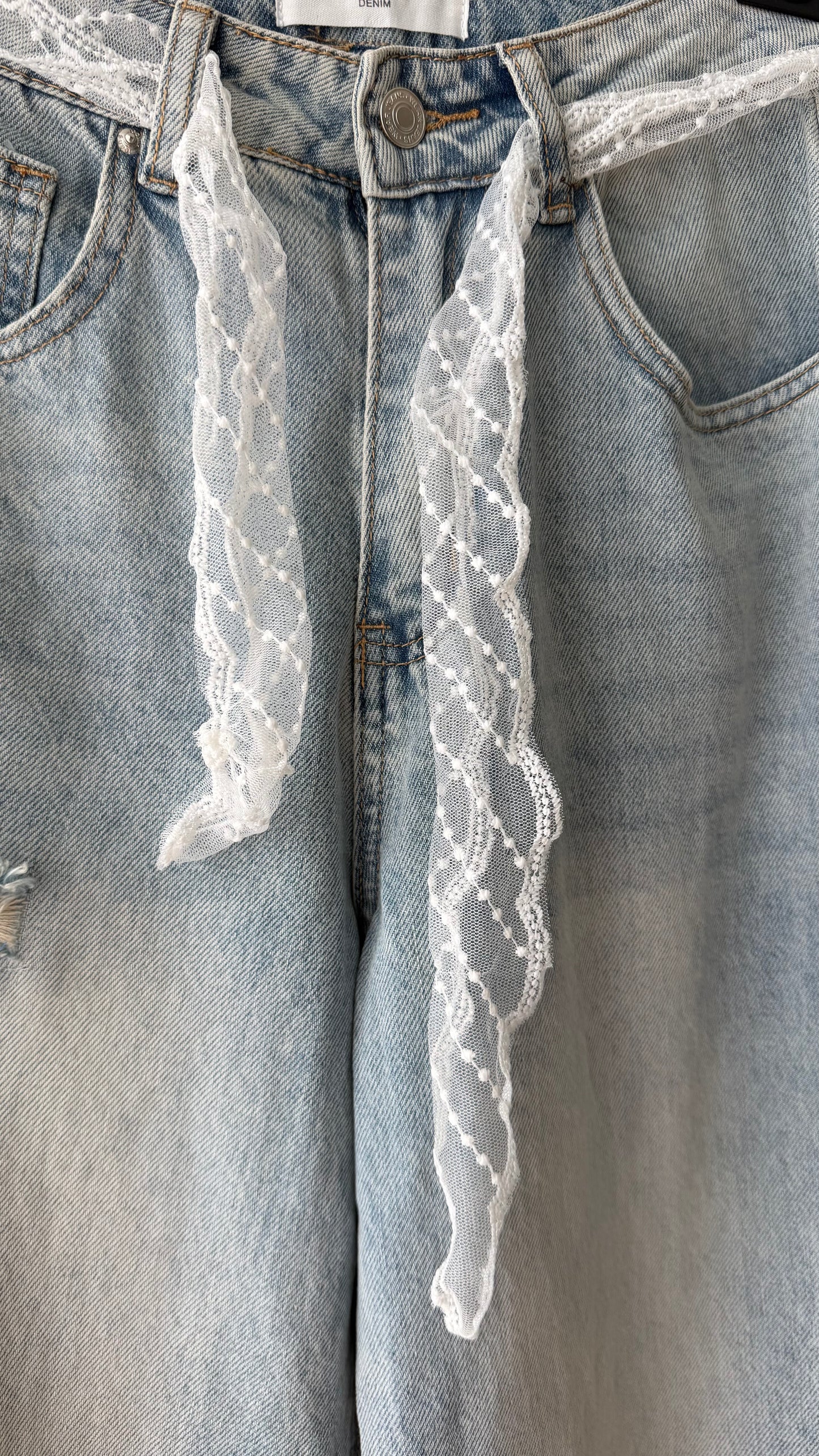 Jeans cintura pizzo