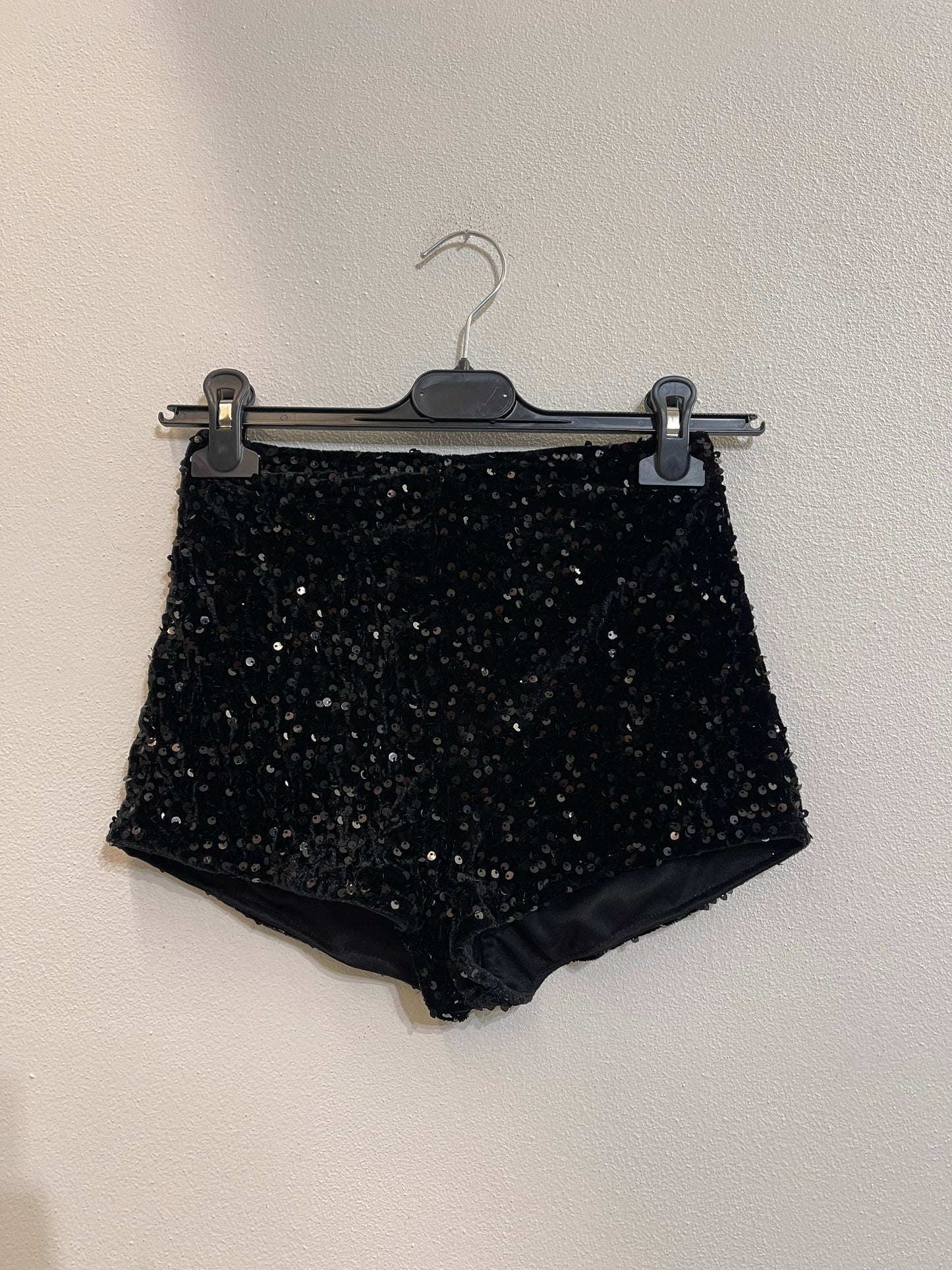 Shorts culotte con zip paillettes