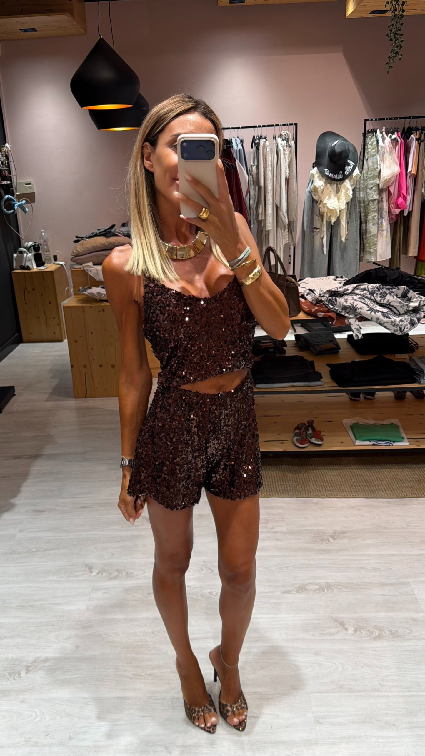 Shorts culotte paillette
