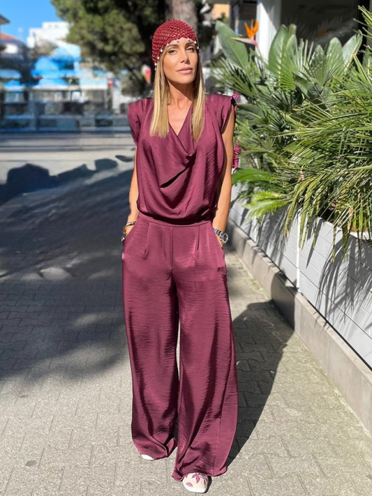 Completo satin burgundy