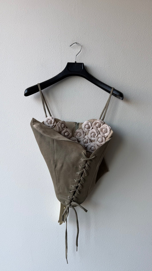 Top bustier cotone fiori