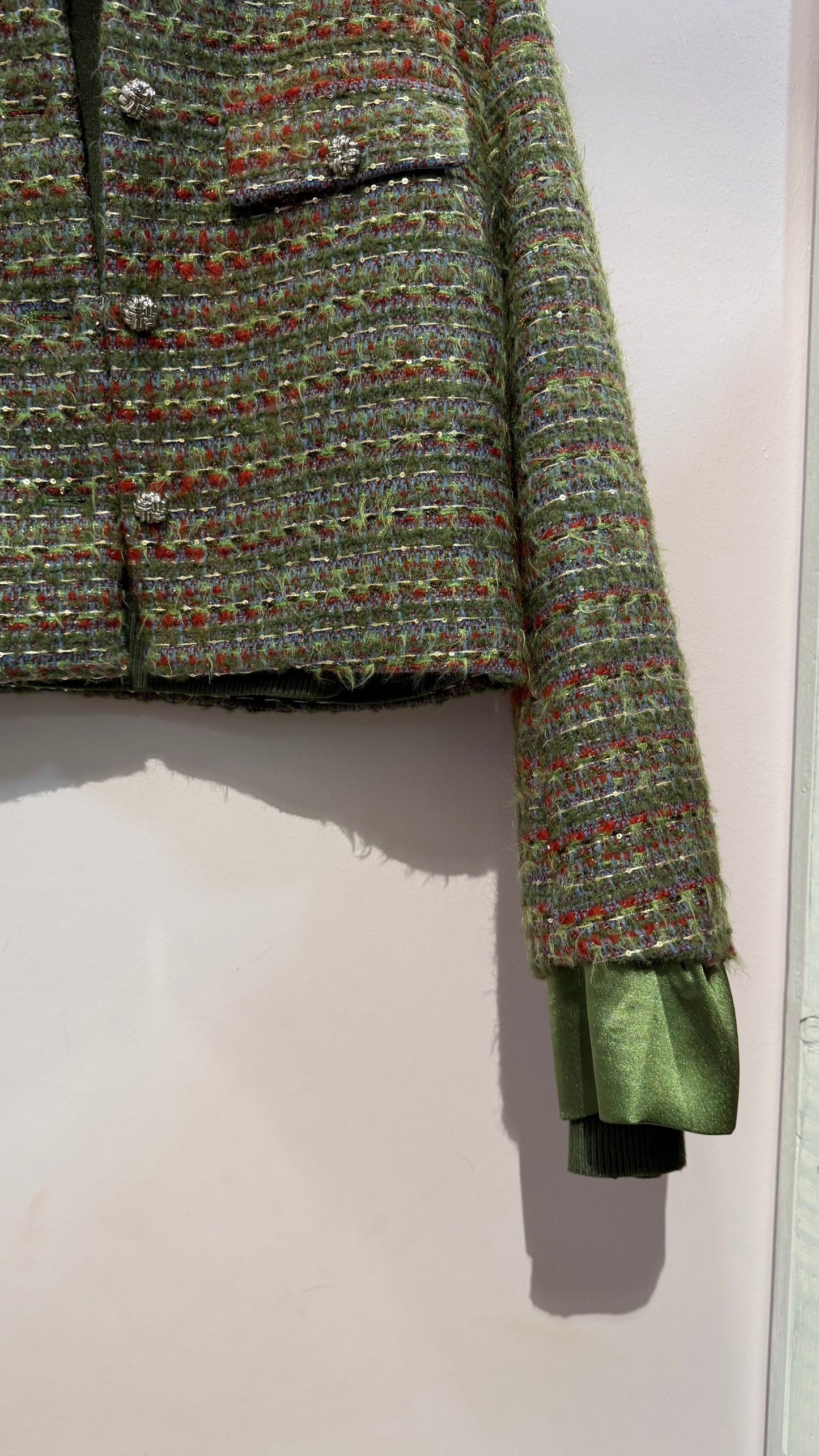Giacchino boucle toni verde