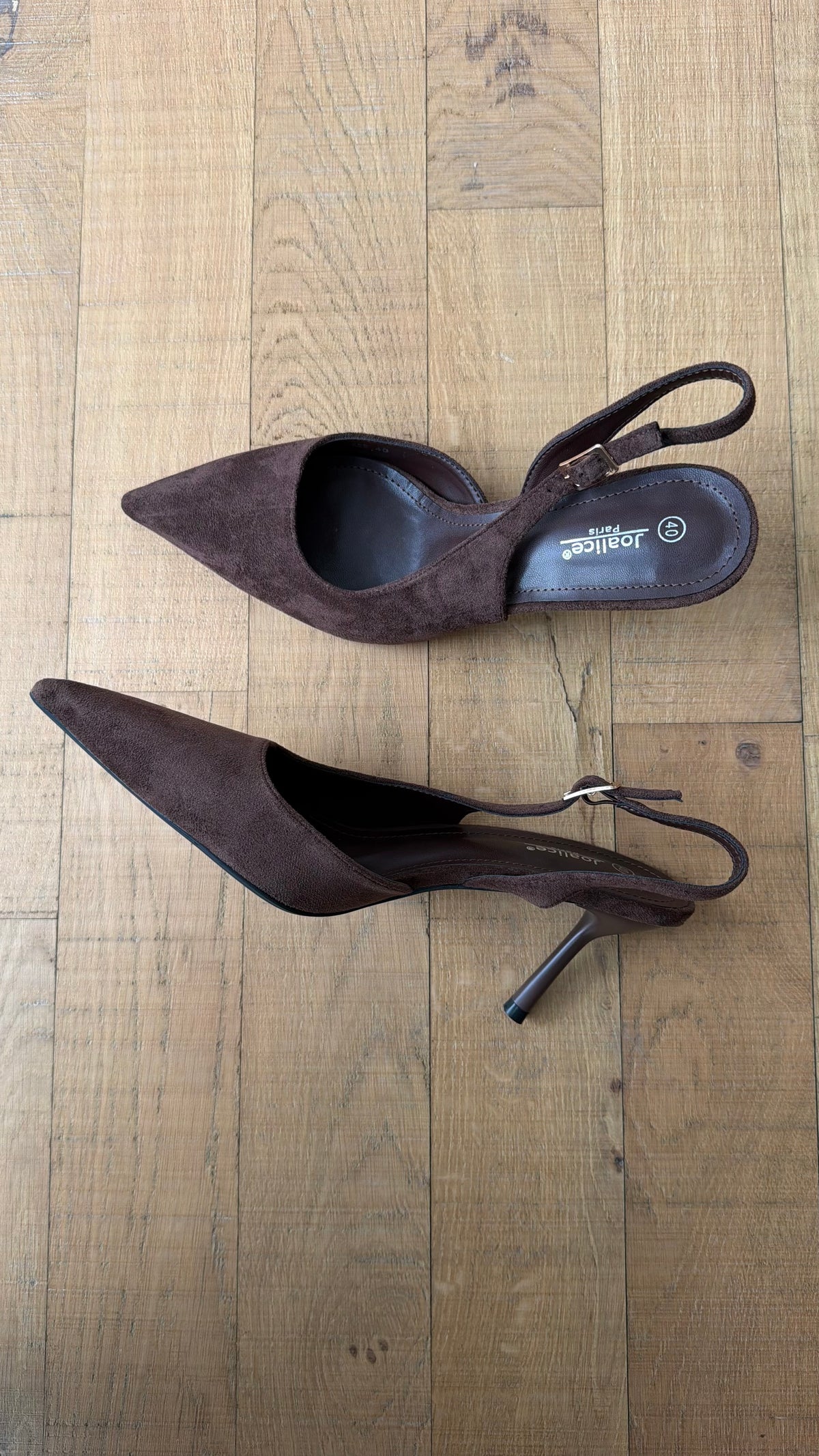 Slingback camoscio marrone