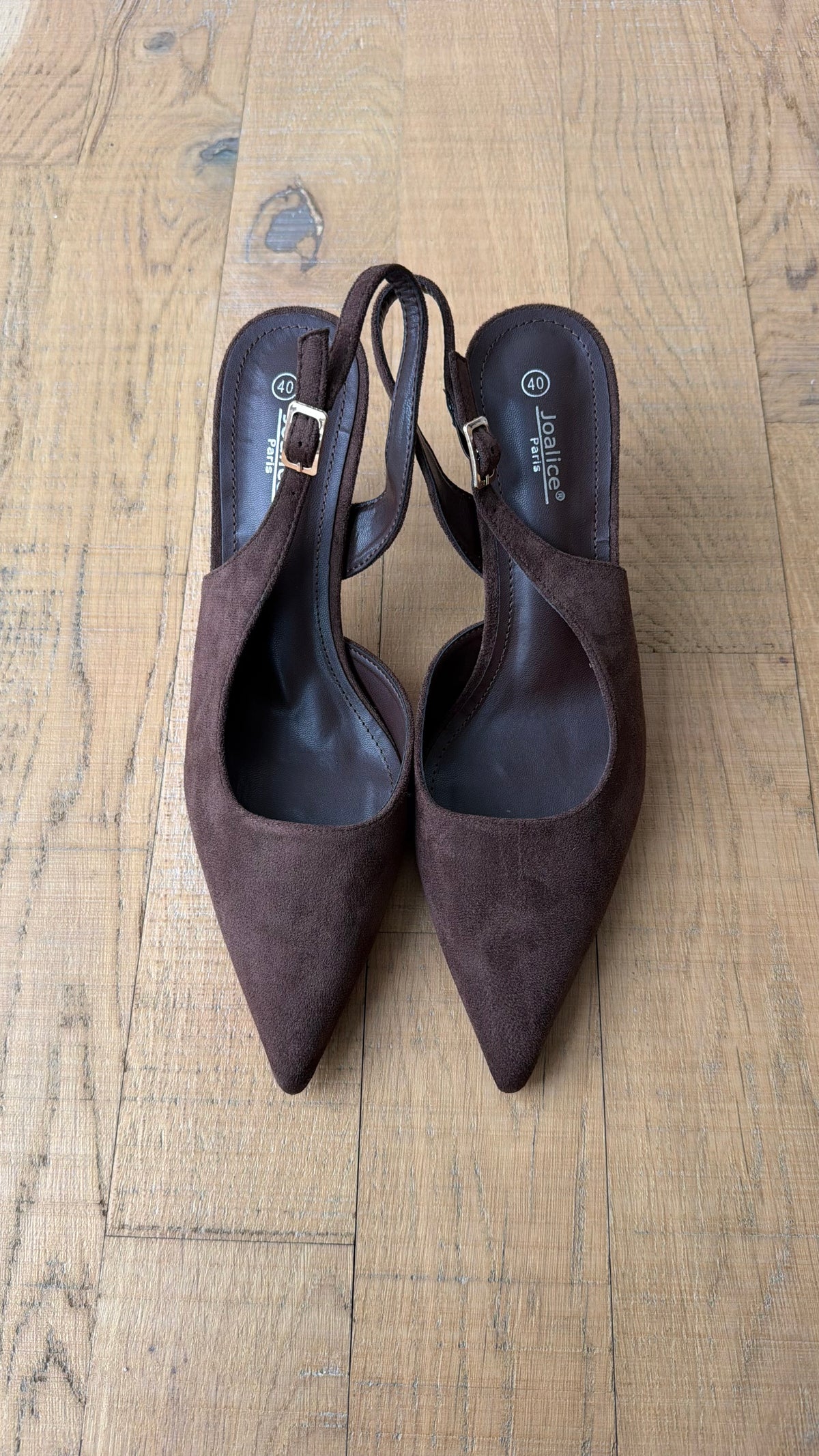 Slingback camoscio marrone