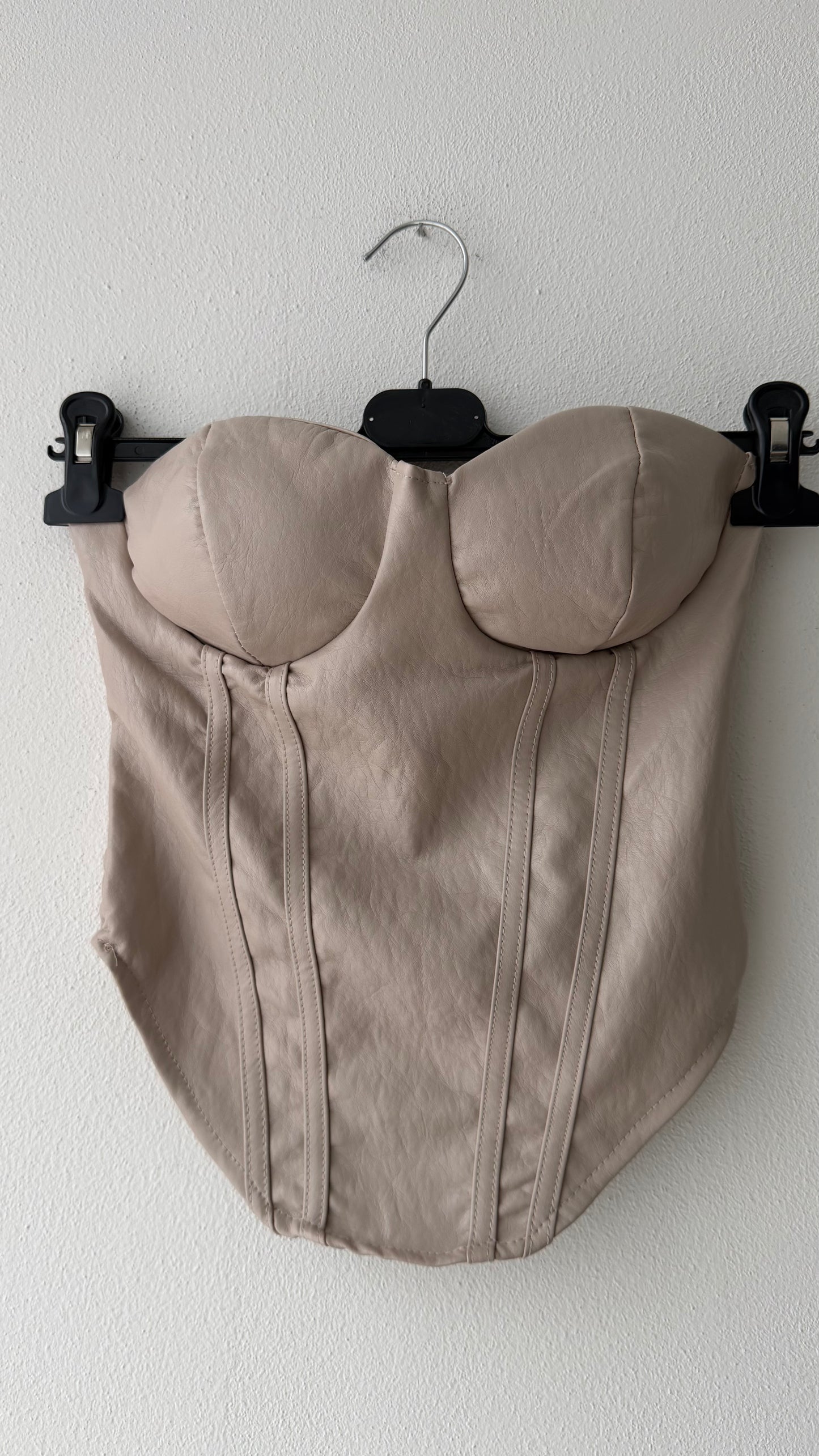Top ecopelle tortora