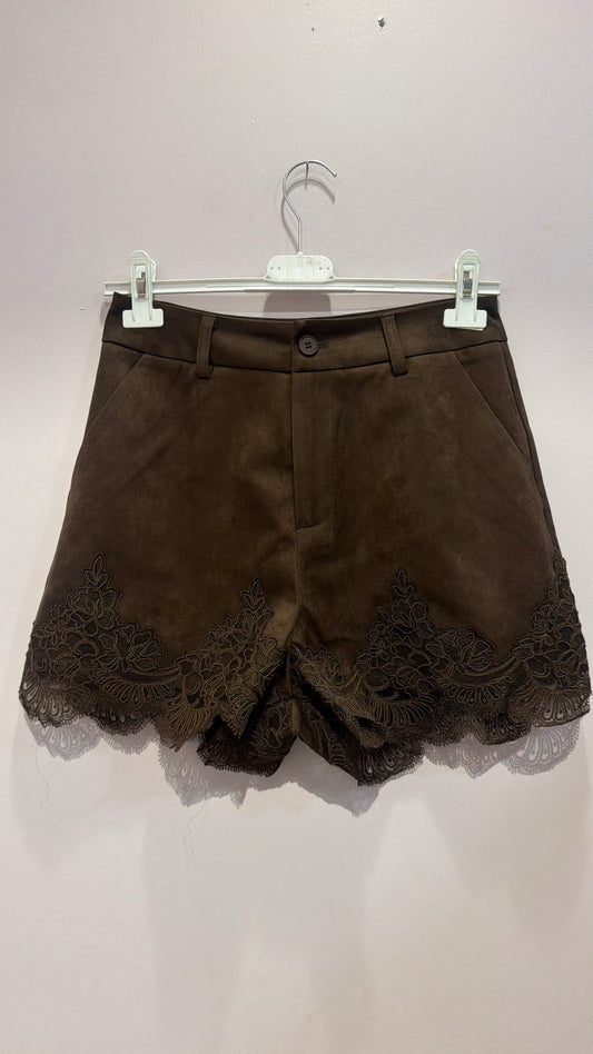 Shorts eco suade choco