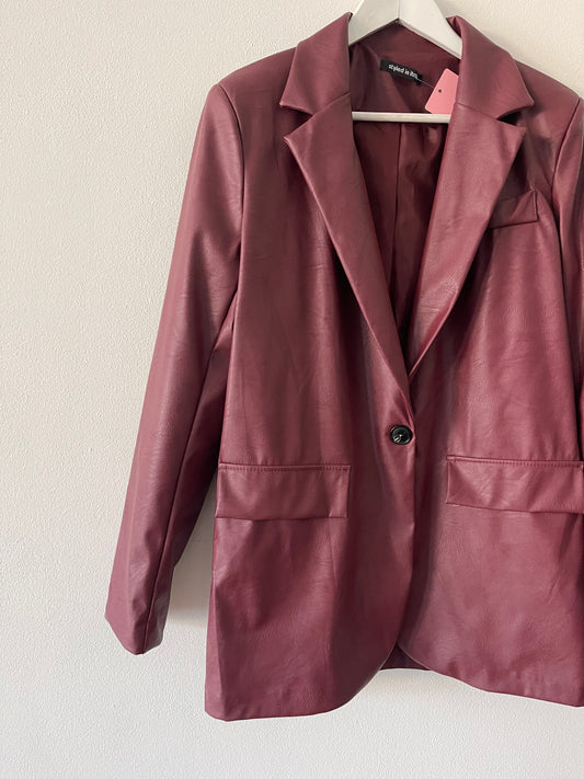 Blazer ecopelle bordeaux