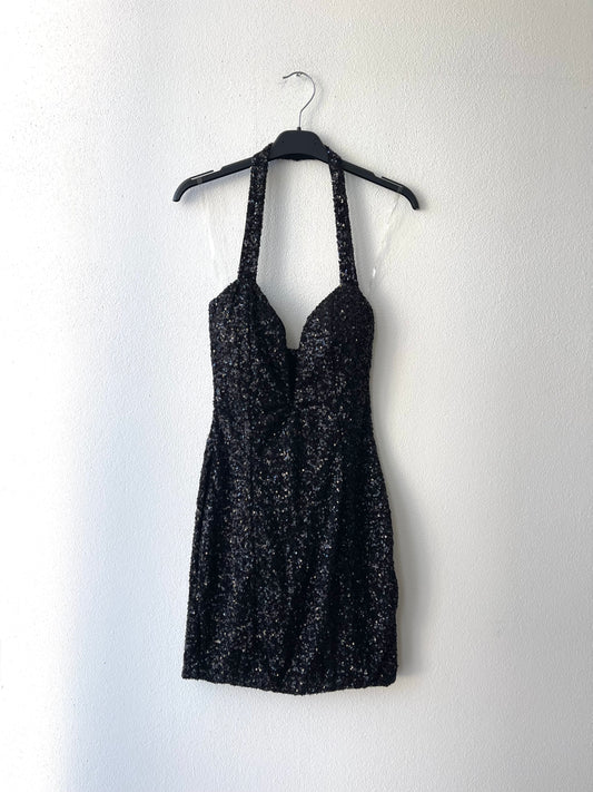 Abito scollo profondo paillettes