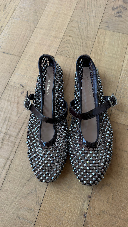 Ballerina traforata brilli marrone