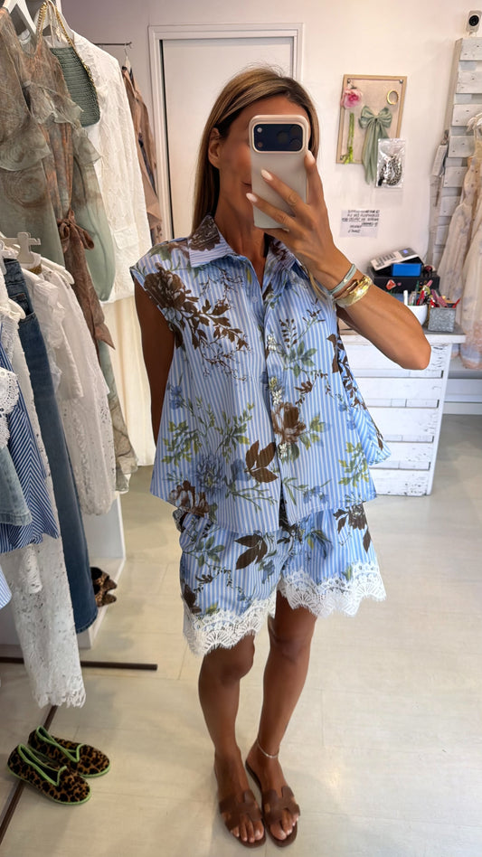 Completo righe & fiori