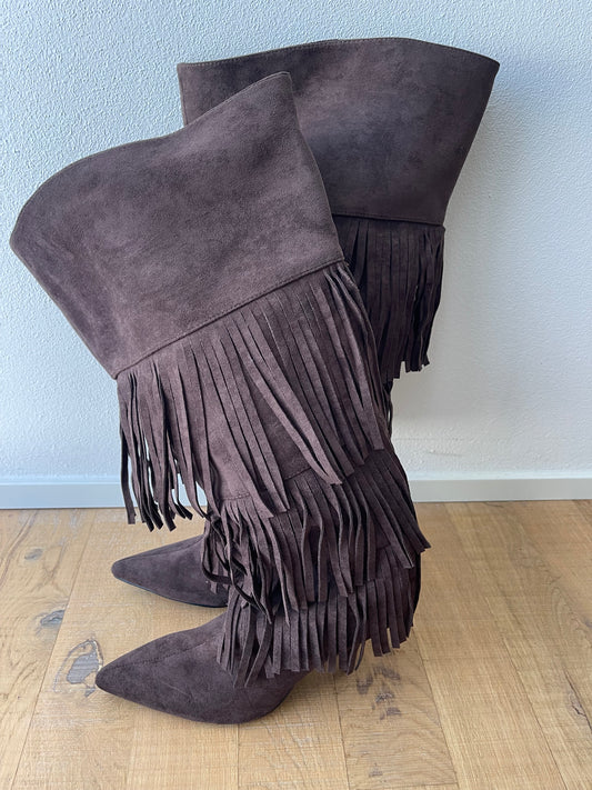 Stivale brown frange