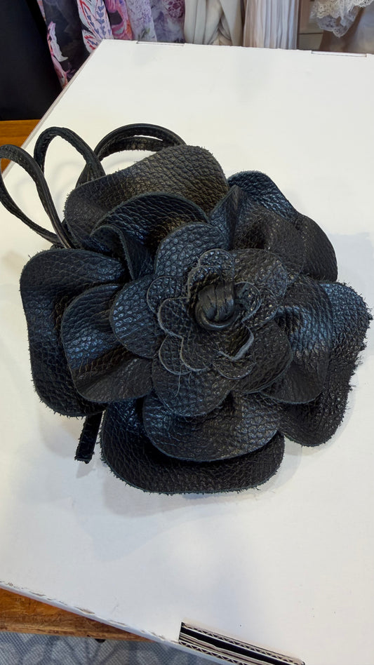 Cintura pelle fiore
