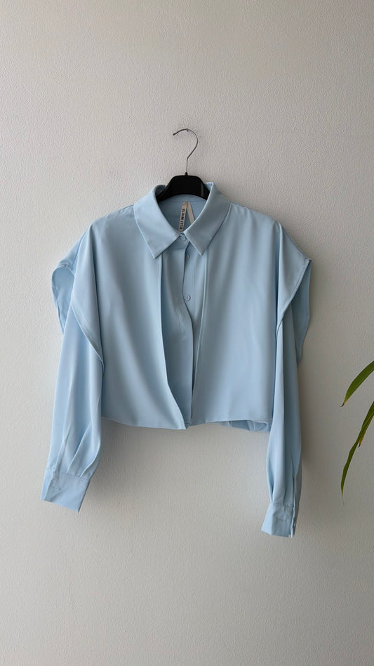 Camicia crop dettaglio bavaglio