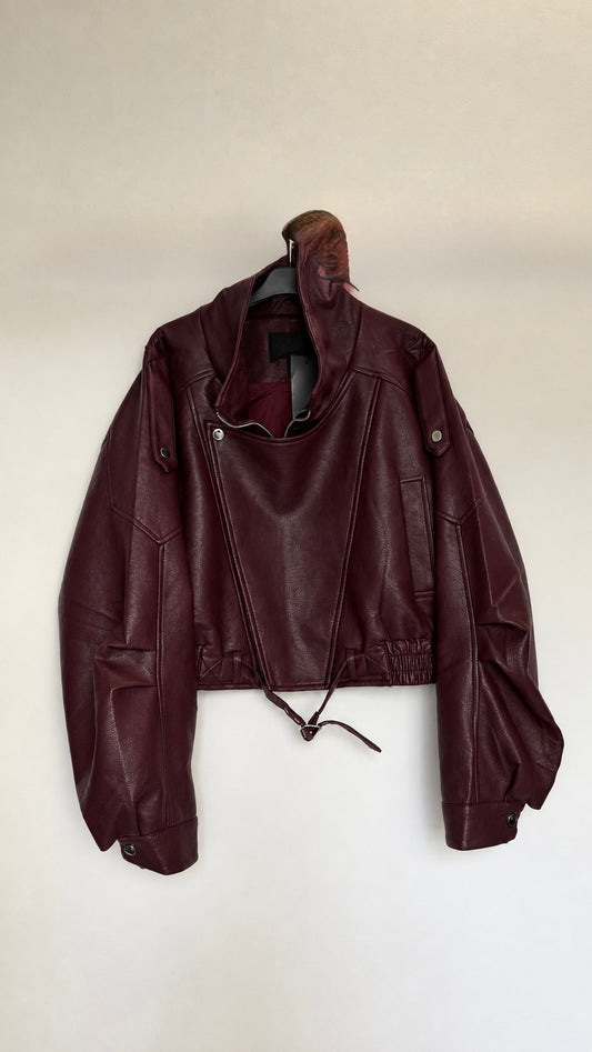 Giacca chiodo burgundy