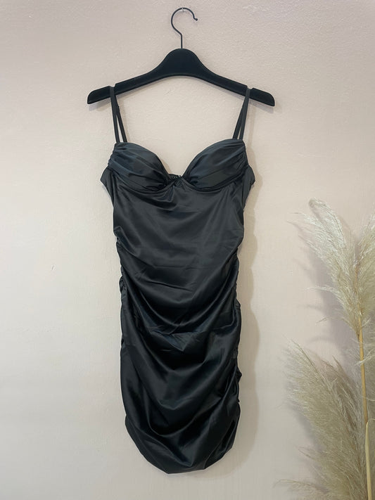 Abito satin goffrato