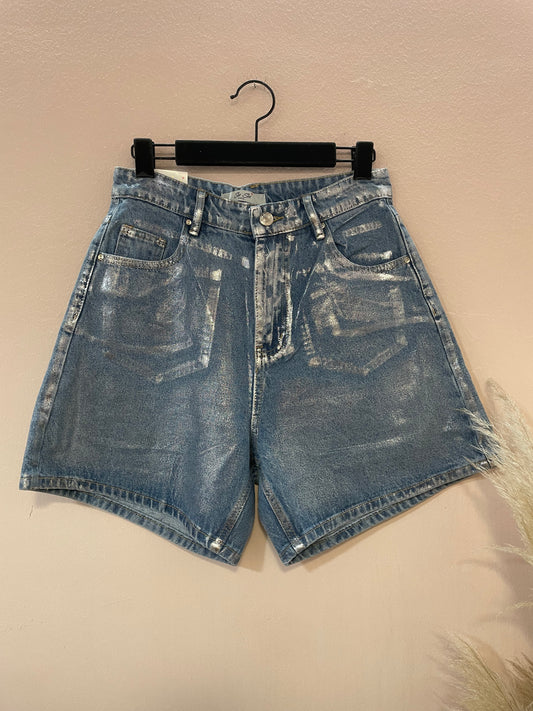 Bermuda jeans argento
