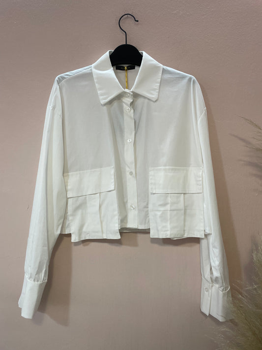 Camicia crop cotone