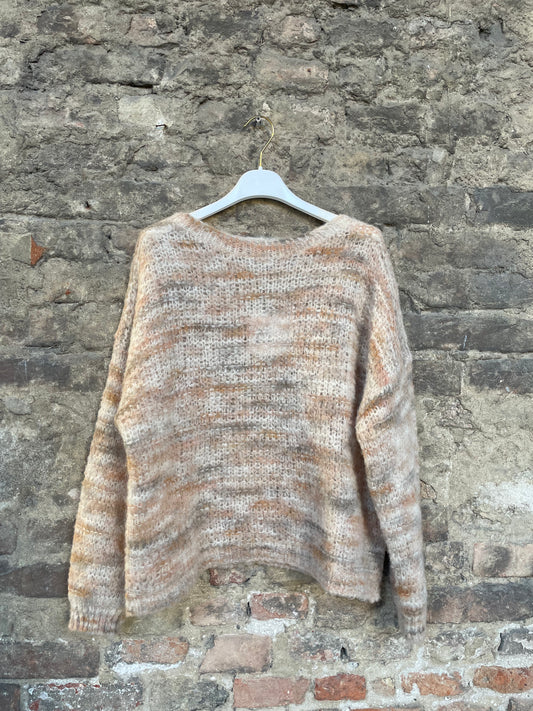 Maglia mélange cipria