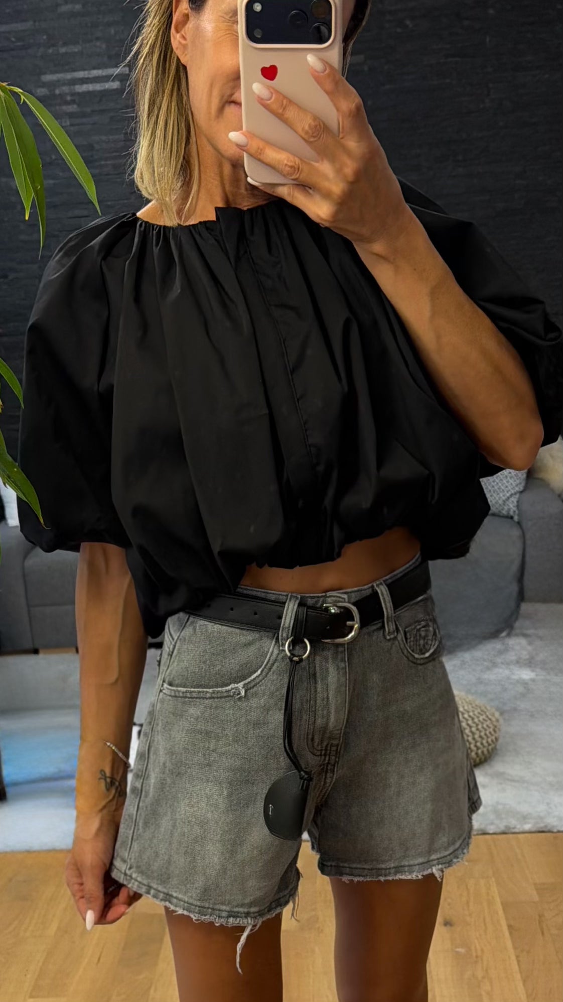 Short Denim grigio