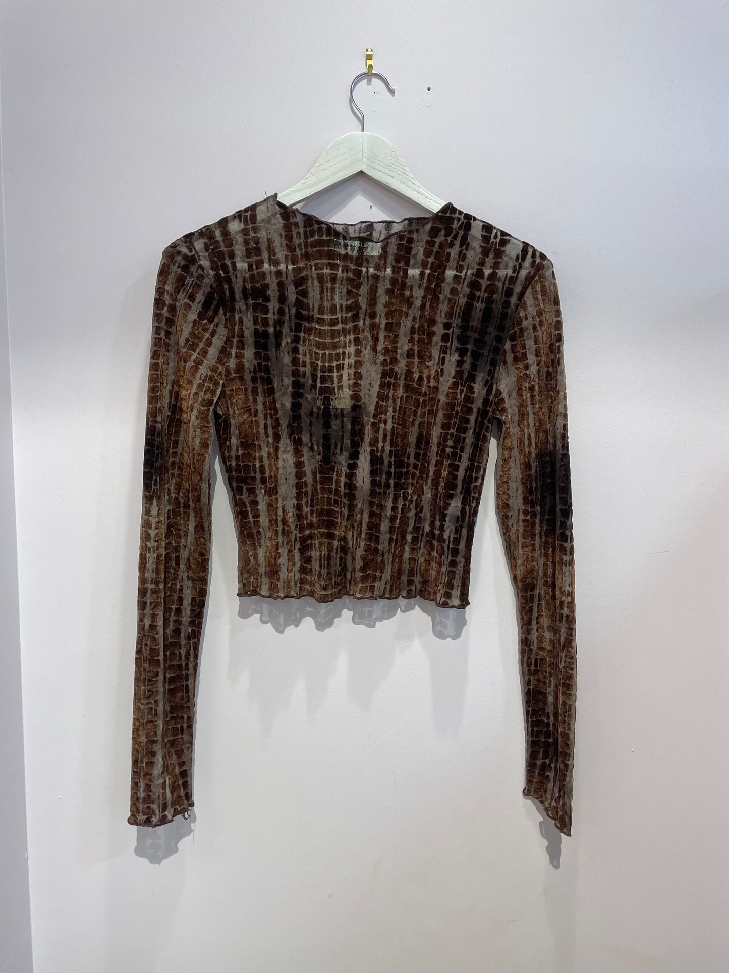 Maglia Crop Velluto Choco