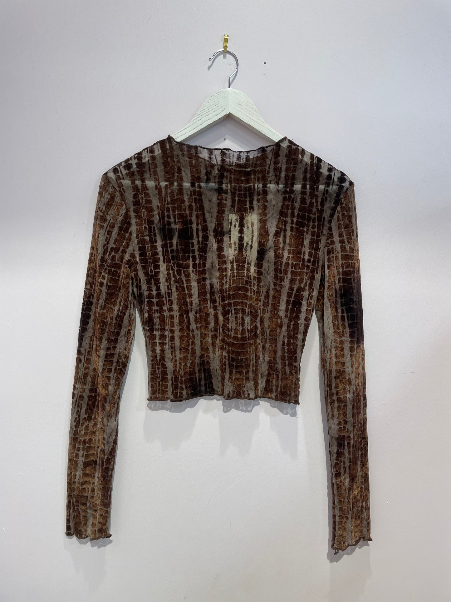 Maglia Crop Velluto Choco