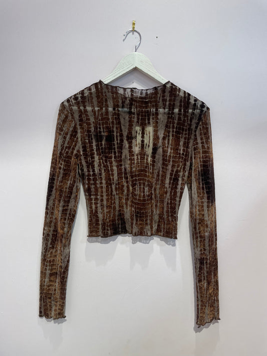 Maglia Crop Velluto Choco