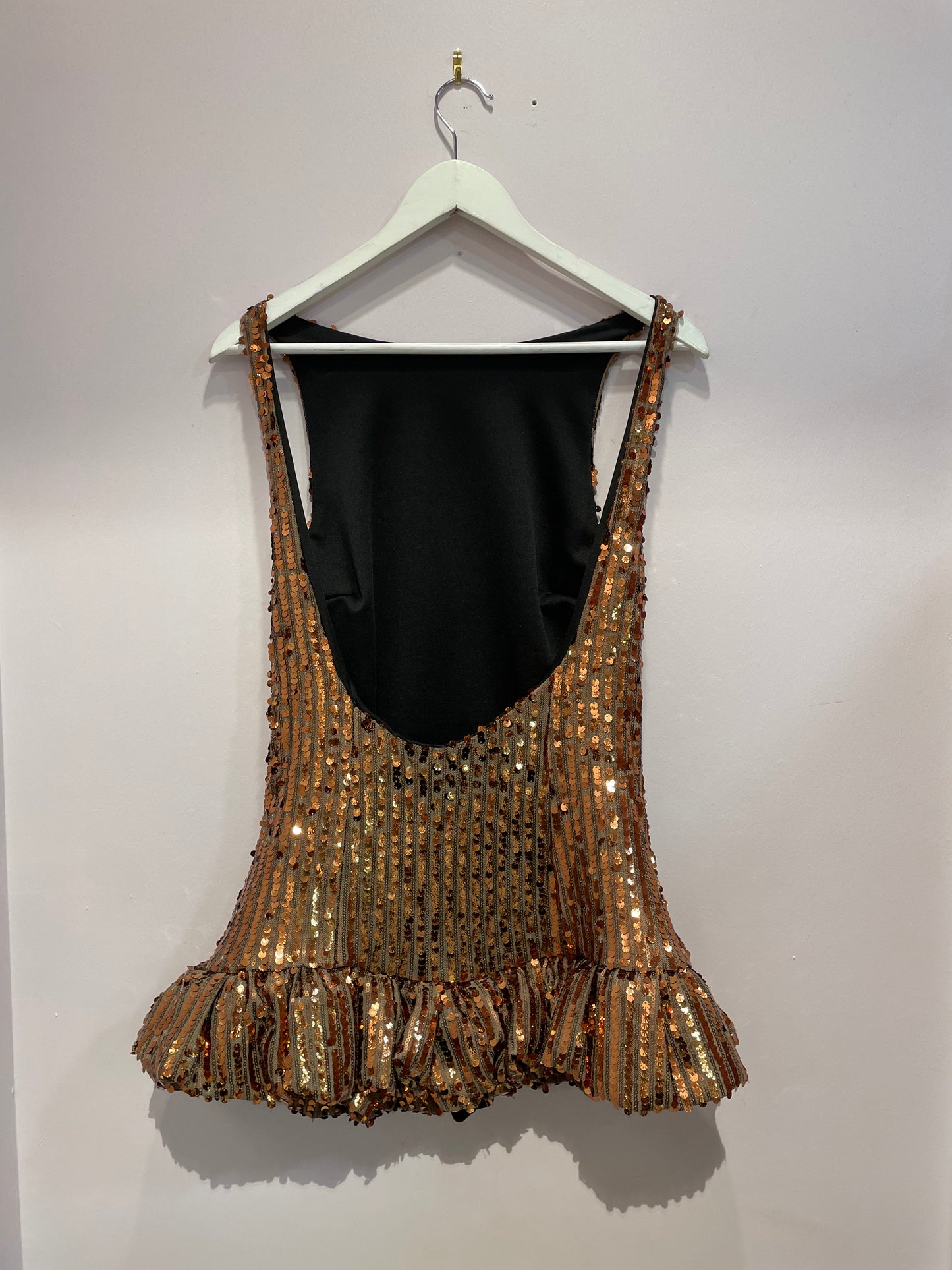 Abito paillettes bronzo