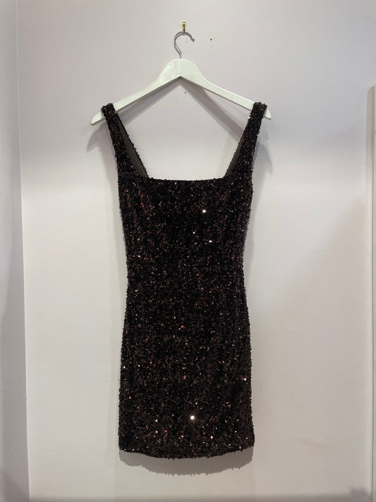 Abito Paillettes scollo quadrato