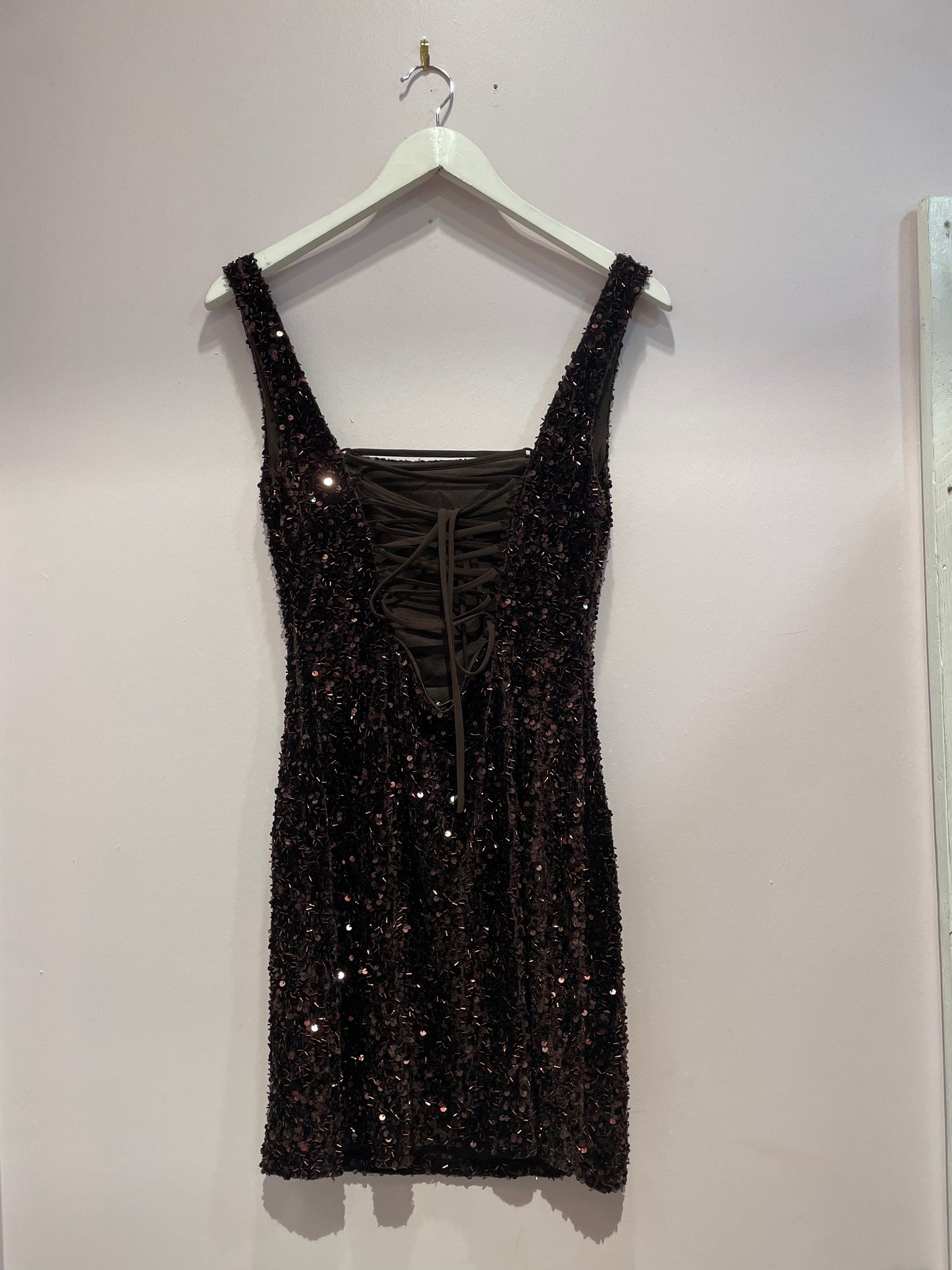 Abito Paillettes scollo quadrato