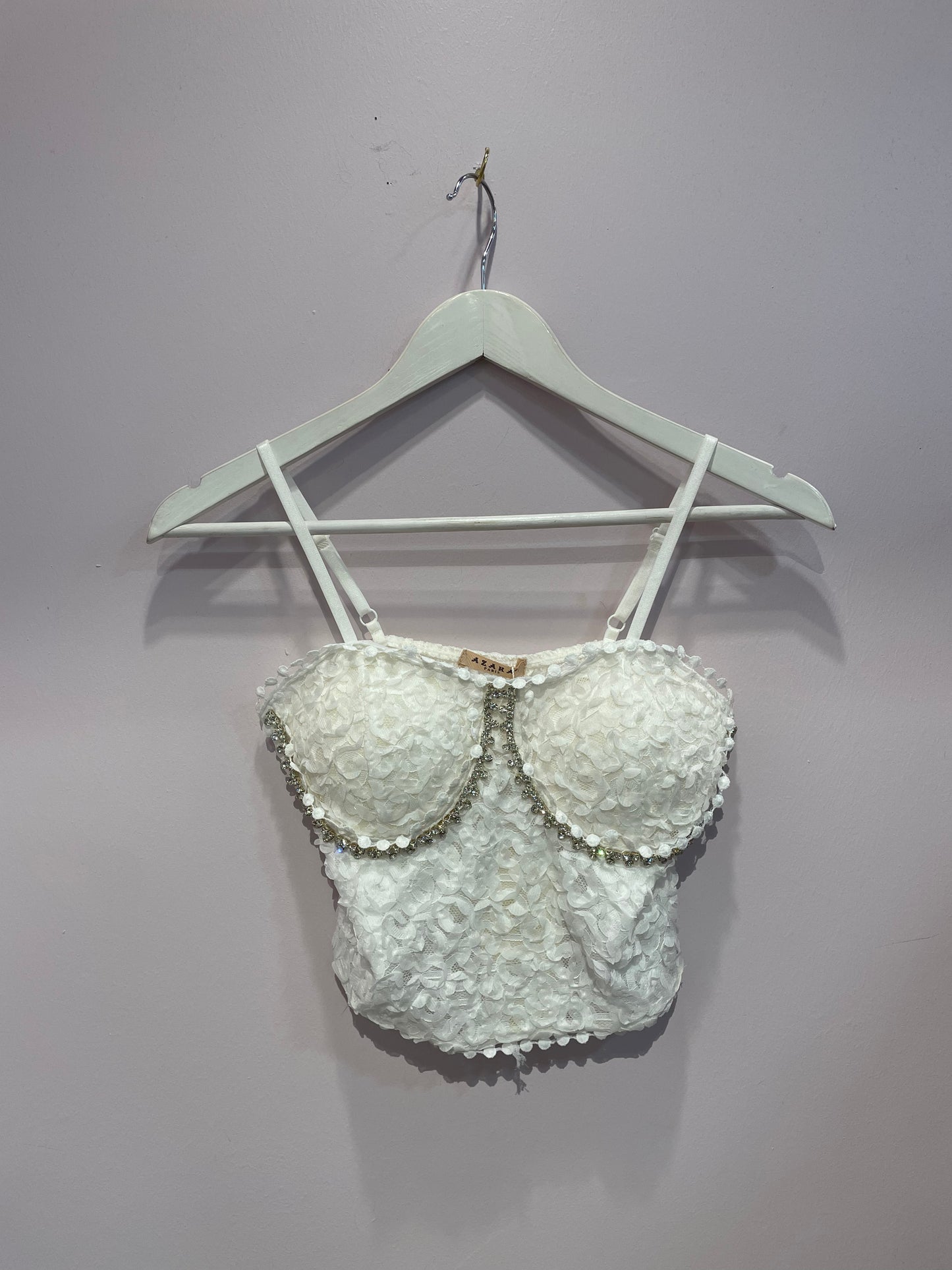 Top pizzo e strass