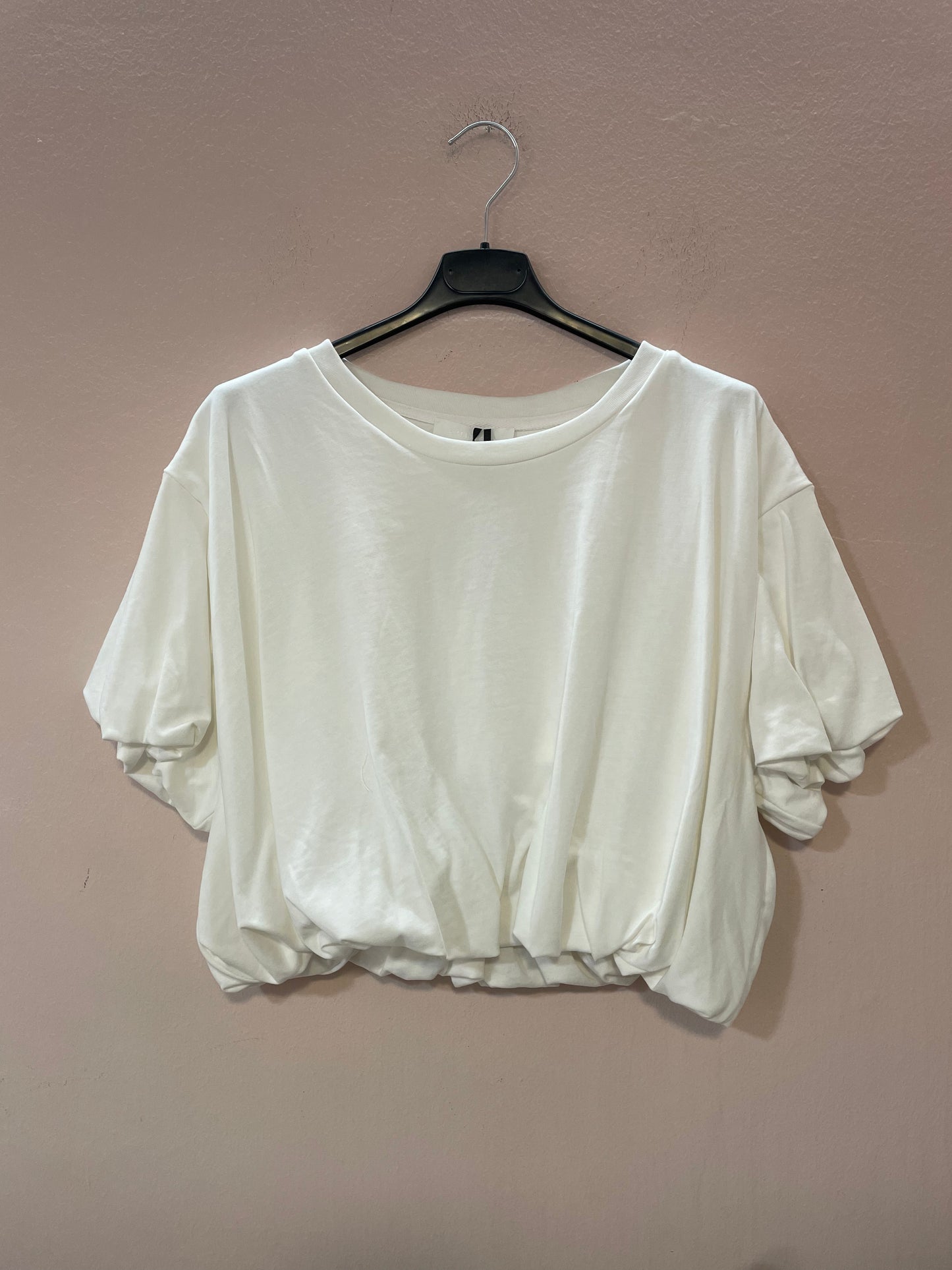 T shirt crop arricciata