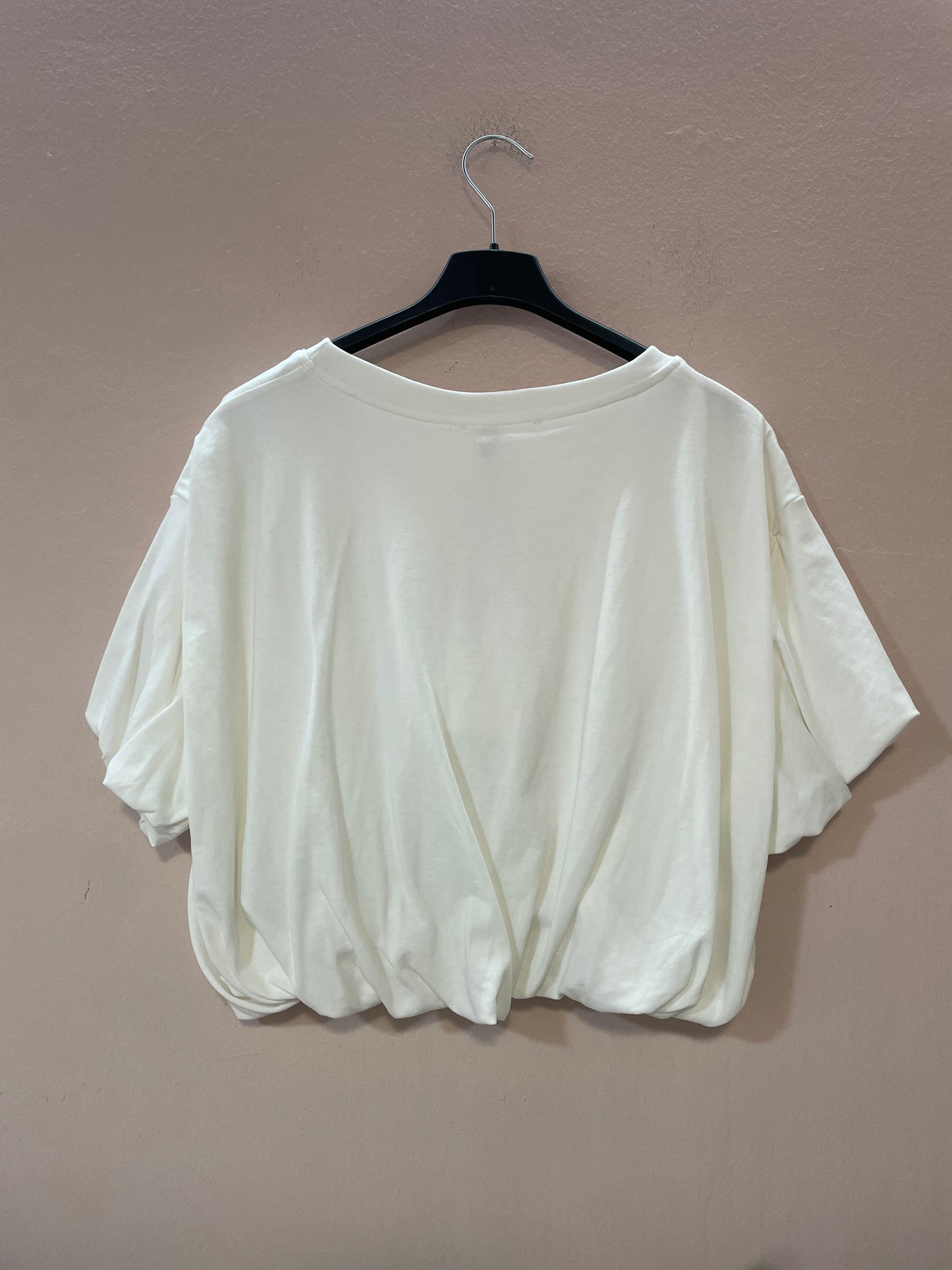 T shirt crop arricciata