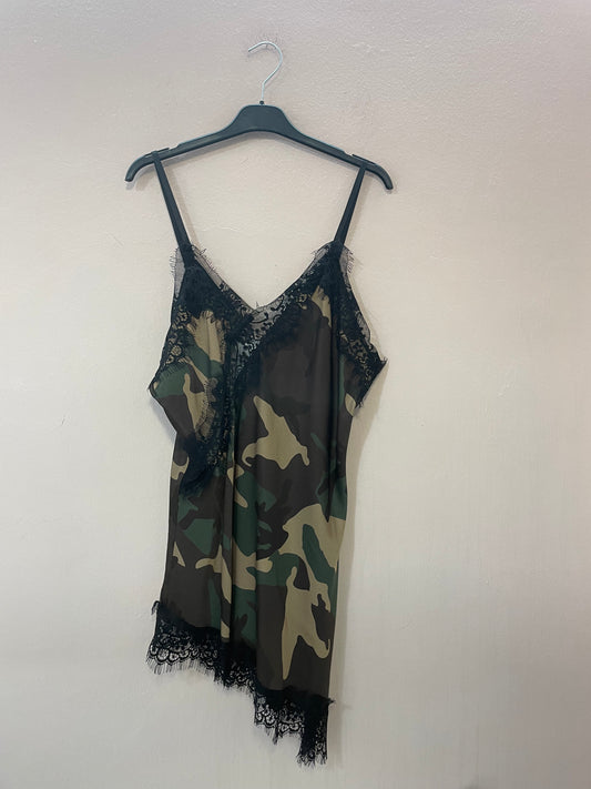Top canotta pizzo-camouflage