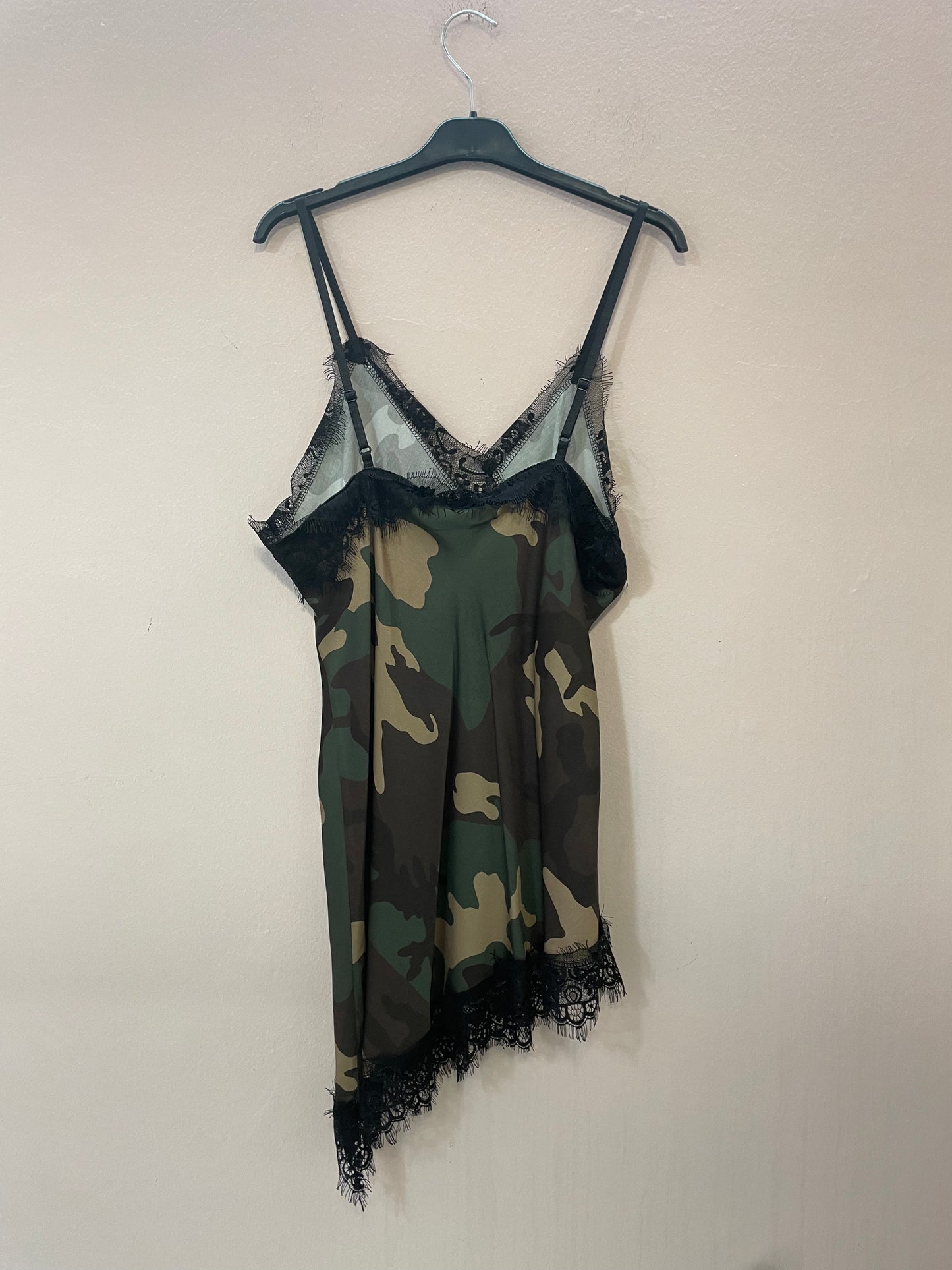 Top canotta pizzo-camouflage
