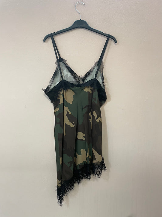 Top canotta pizzo-camouflage