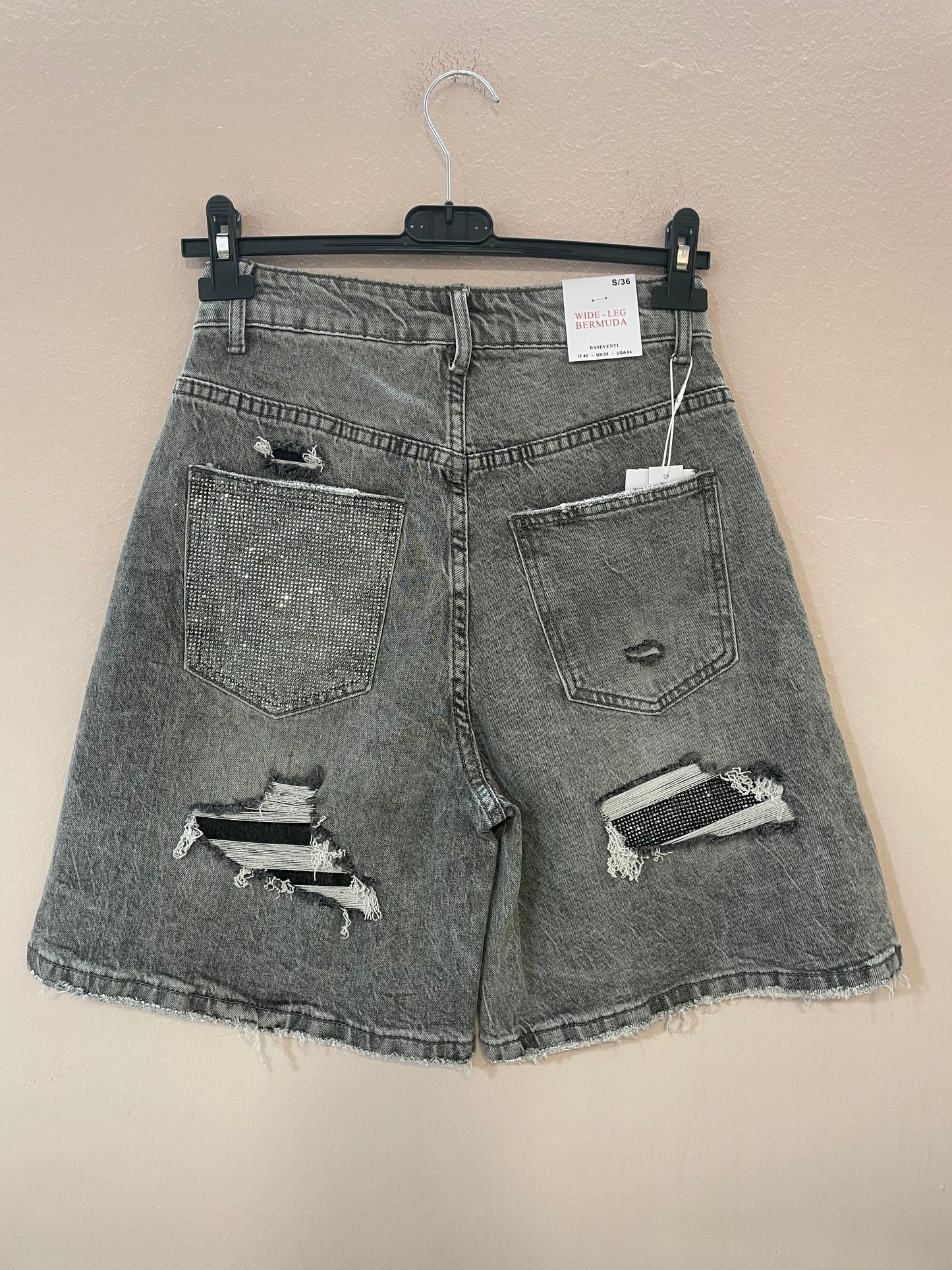 Bermuda Jeans tasca brillo