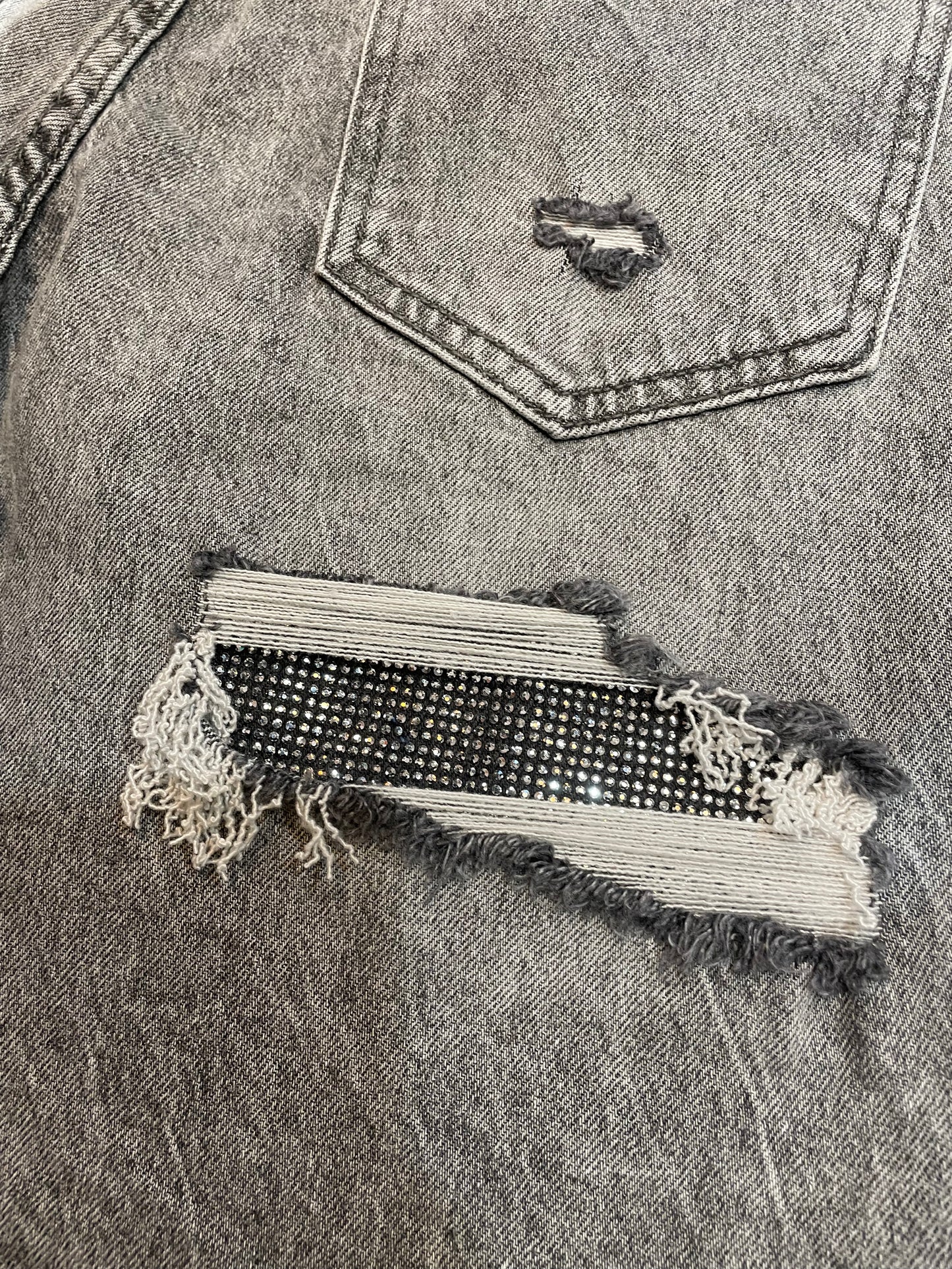 Bermuda Jeans tasca brillo