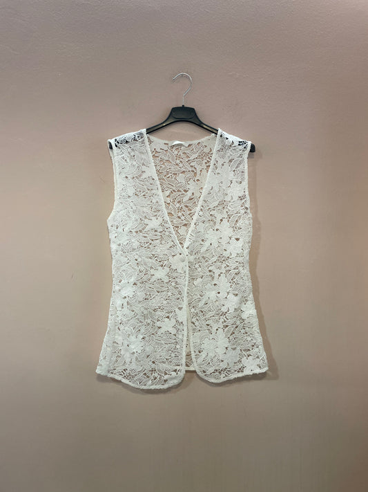 Gilet pizzo white