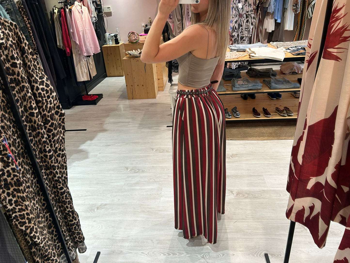 Pantalone riga burgundy