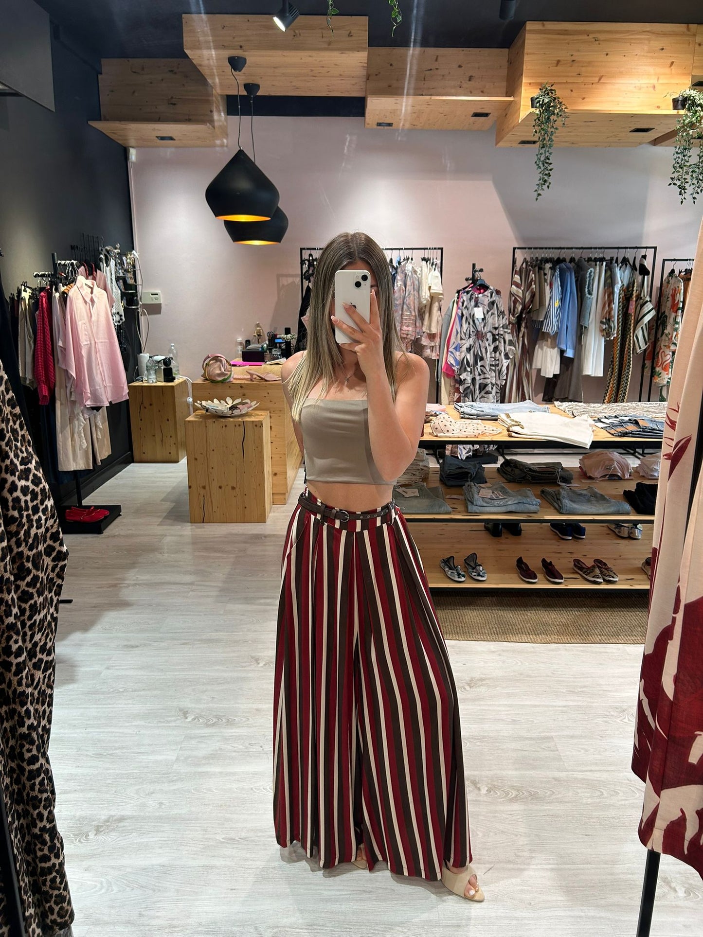 Pantalone riga burgundy