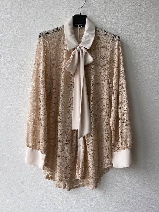 Beige lace shirt