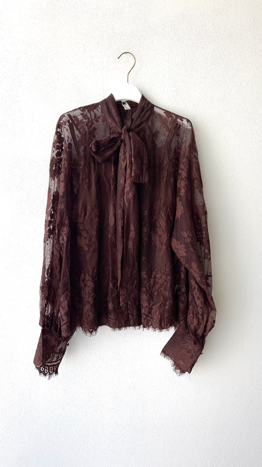 Camicia pizzo con sciarpina